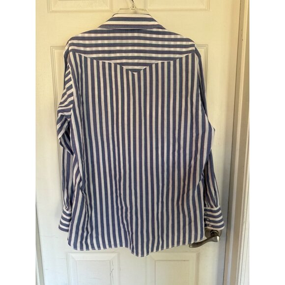 Vintage Panhandle Slim Striped Pearl Snap Western Button Down Shirt Men's Large - Picture 6 of 8